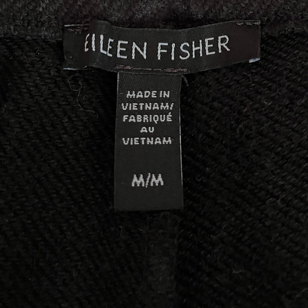 {Eileen Fisher} Organic Cotton Pull-On Tapered Leg Ankle Pants in Black - Medium - Picture 7 of 8